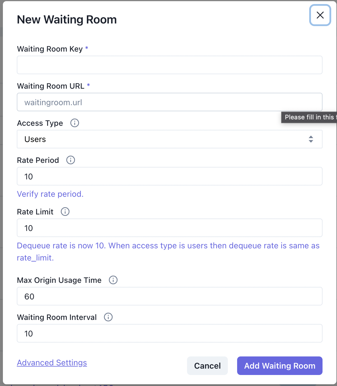 create virtual waiting room