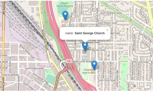 Visualization of geospatial query results